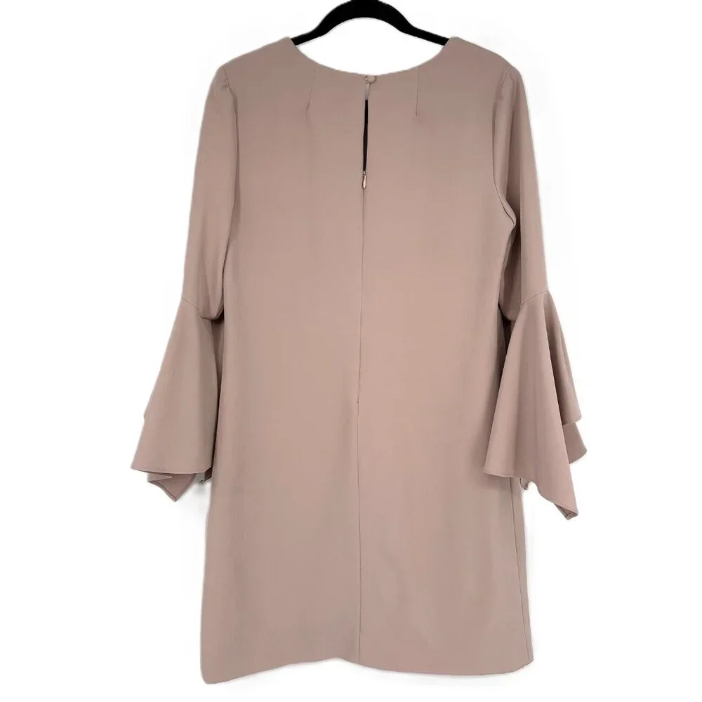 Milly Rachel Italian Cady Bell-Sleeve Shift Dress Blush Pink Size‎ 8